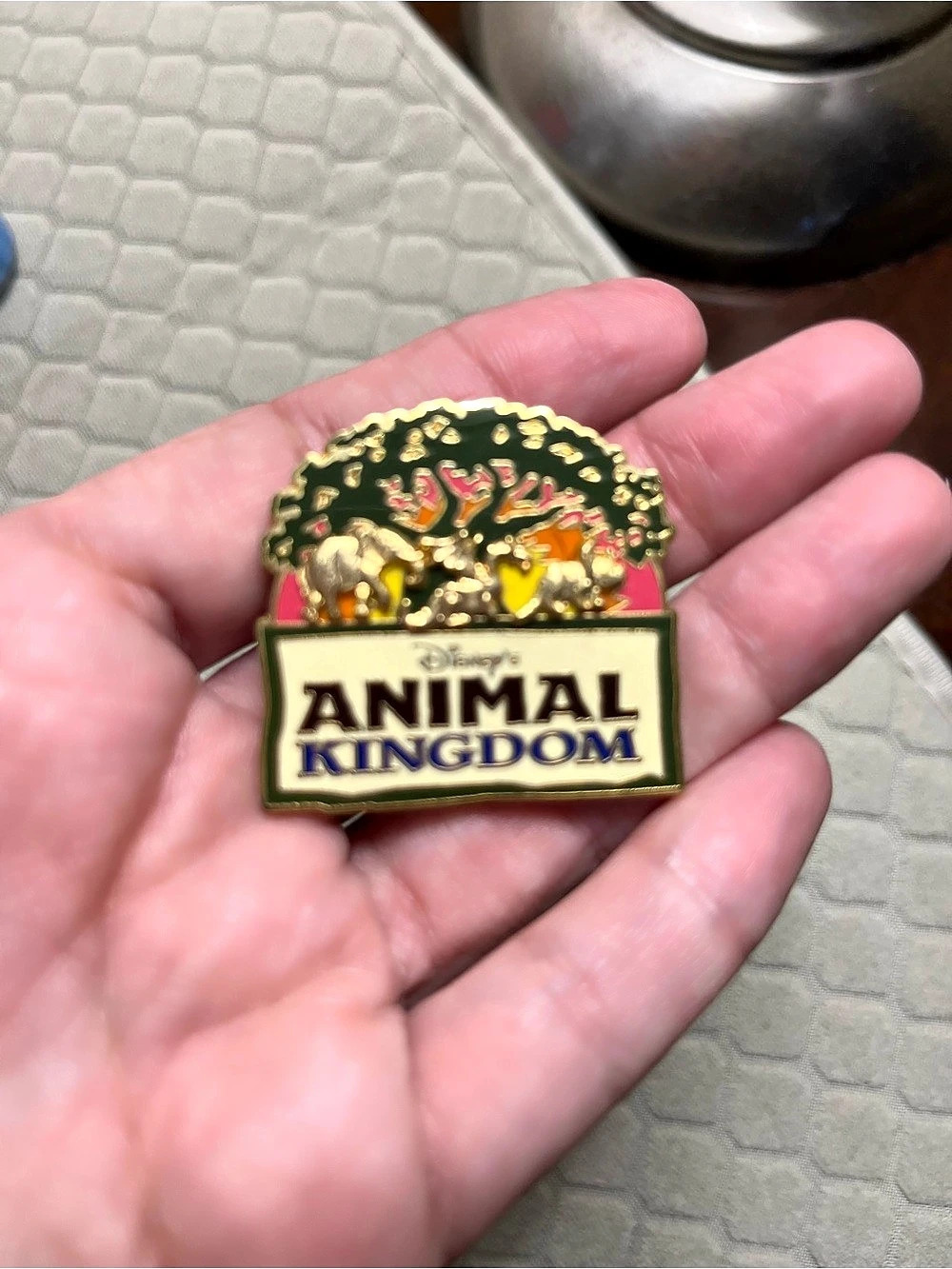 Disney 's Animal Kingdom Tree of Life Park Icon Pin Gold & Green